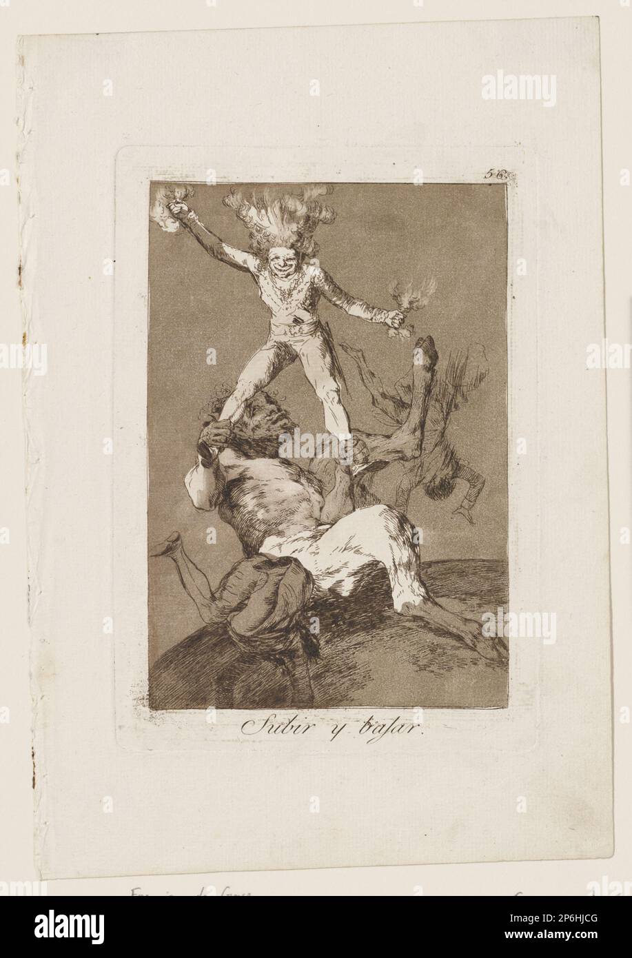 Francisco de Goya y Lucientes, Subir y Bahar, 1799, aguafuerte y aguatinta sobre papel. Foto de stock