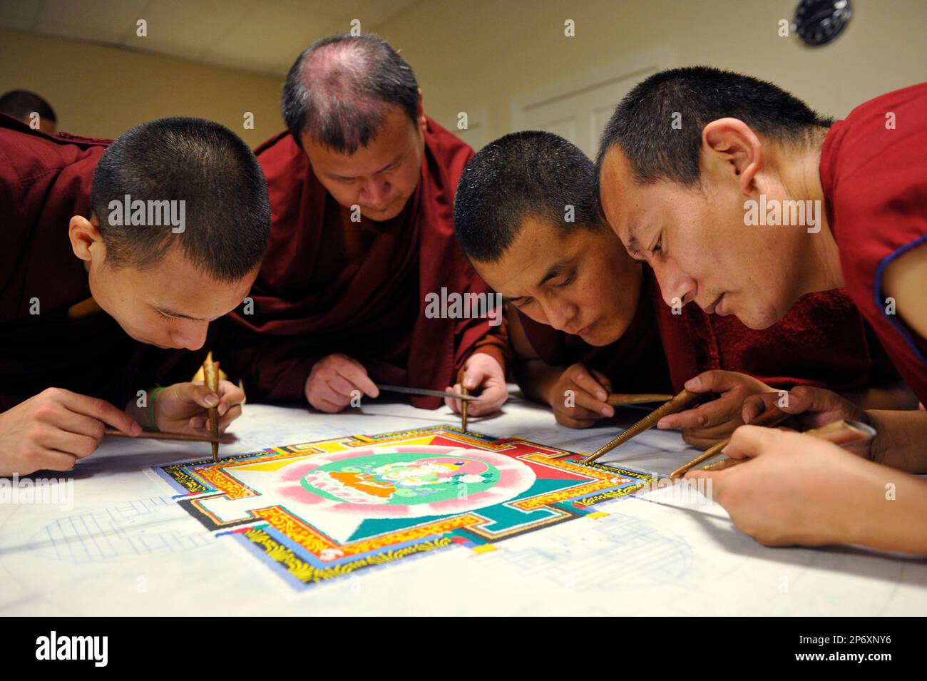 Monks, from left, Tempa Dhargya, Kunsang Thenple, Kalsang Gyatso and