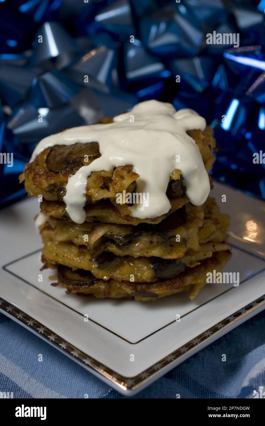 This photo taken Nov. 15, 2009 shows latkes. Using frozen hash browns