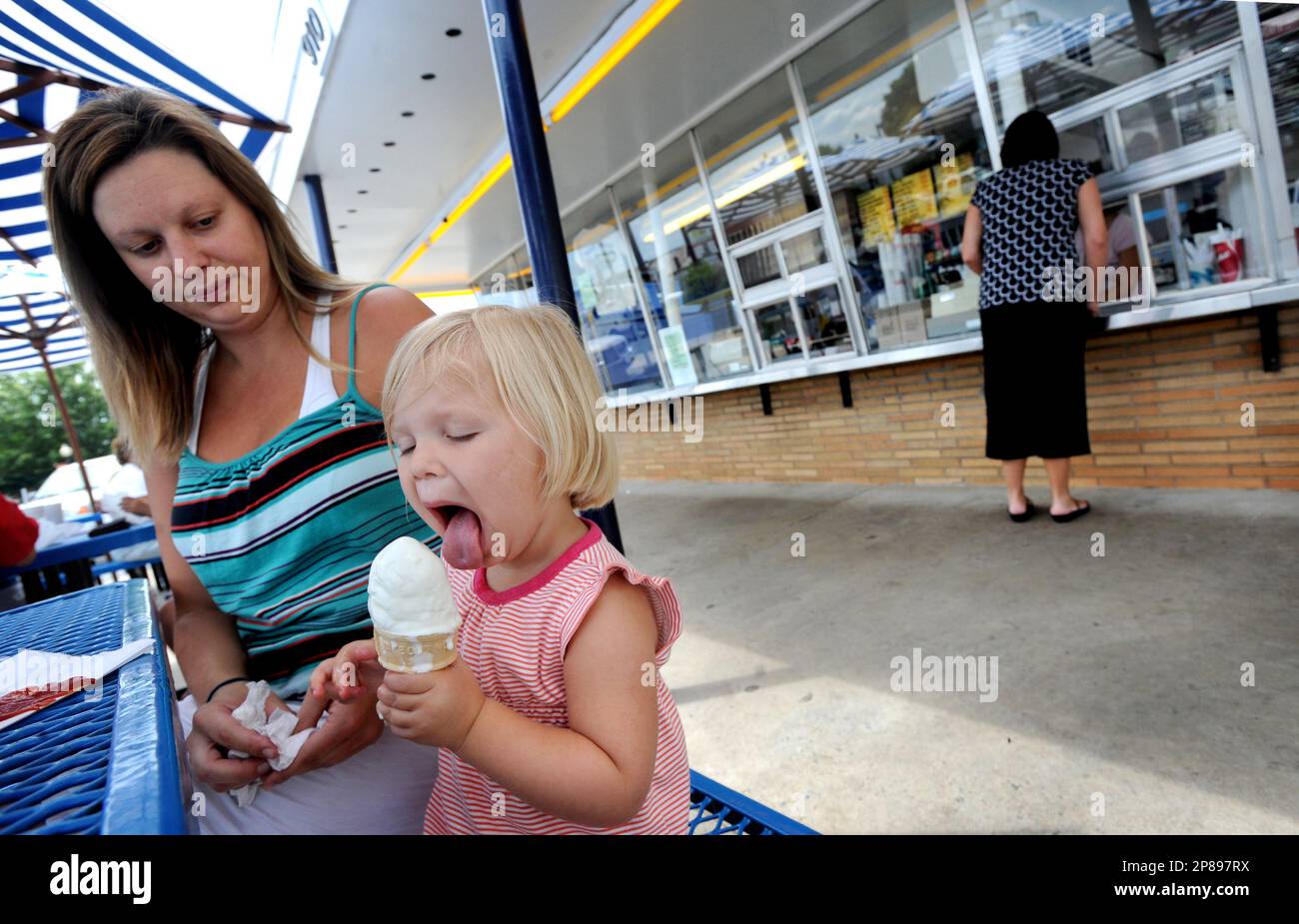 Sitting outside the Dairy Freeze in Altavista, Va. Elizabeth Perrow and