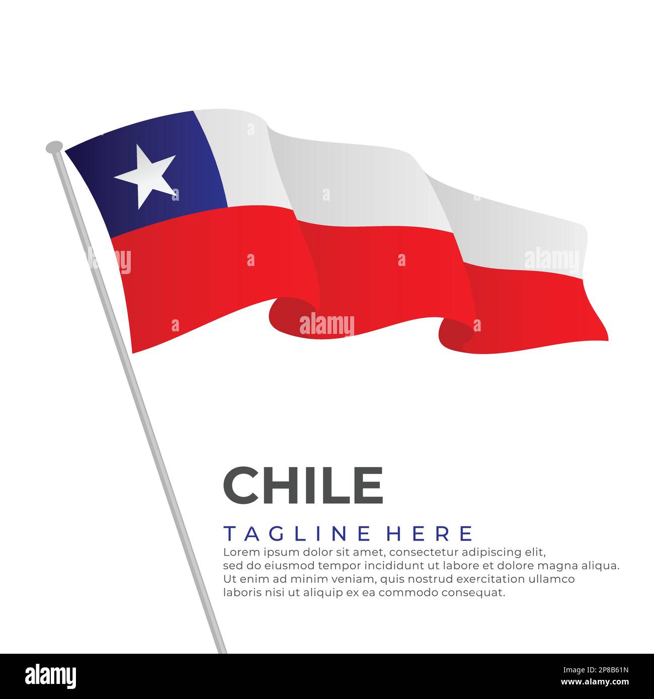 Plantilla vector Chile bandera diseño moderno. Ilustración vectorial