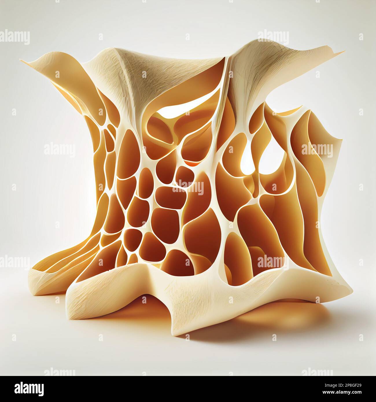 Fibras de colágeno y células individuales Microscopía de ilustración 3D