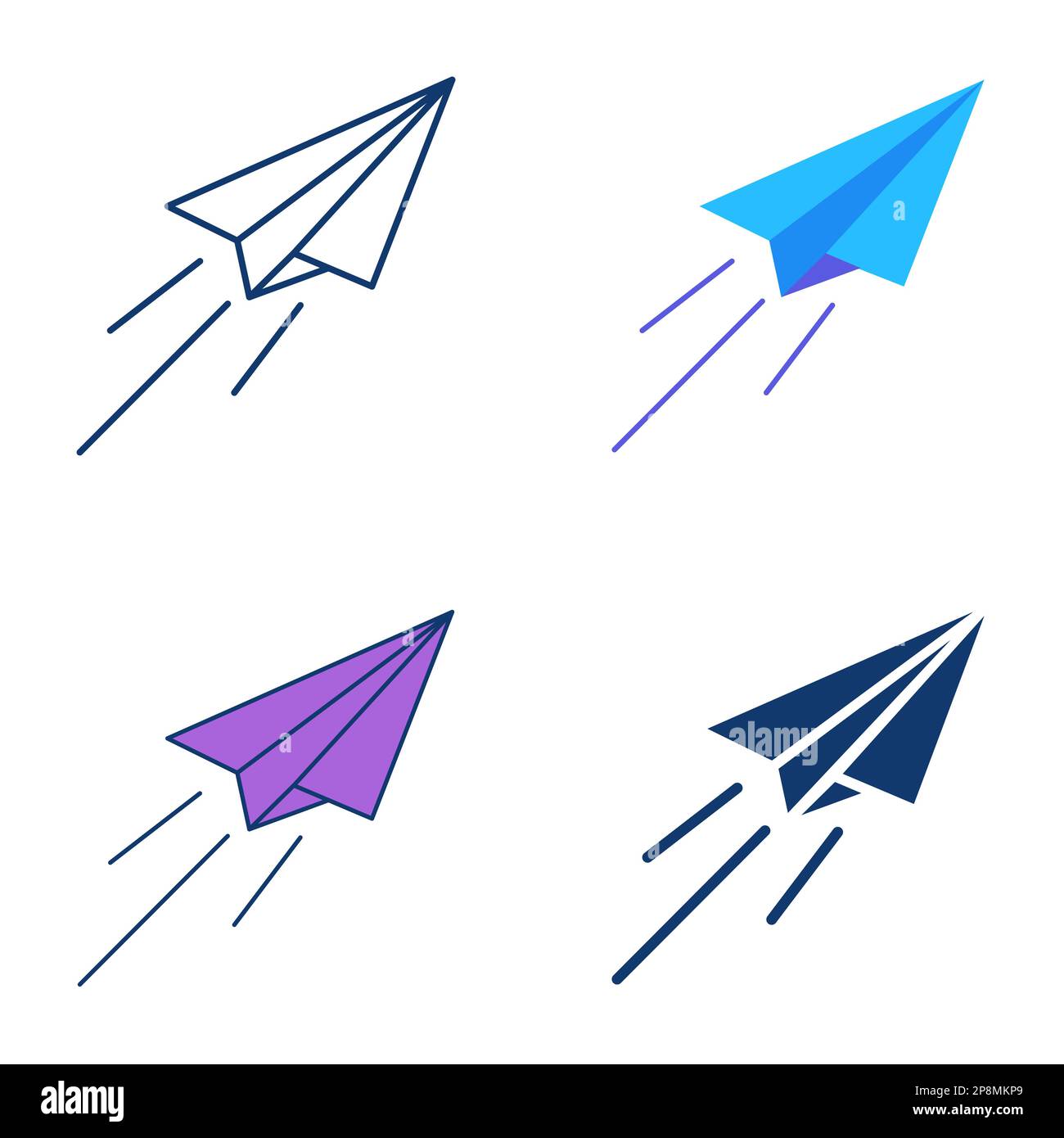 Icono de avión de papel volador establecido en estilo plano y de línea.  Origami símbolo de avión. Ilustración vectorial Imagen Vector de stock -  Alamy