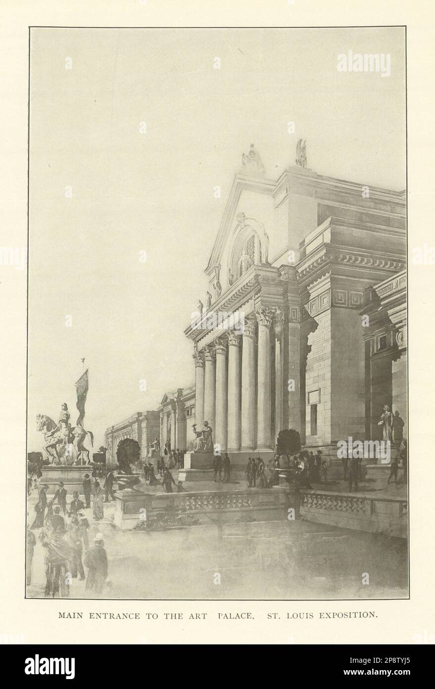 Entrada principal al Palacio de Arte, St Louis Exposition. Fine Arts 1907 print Foto de stock