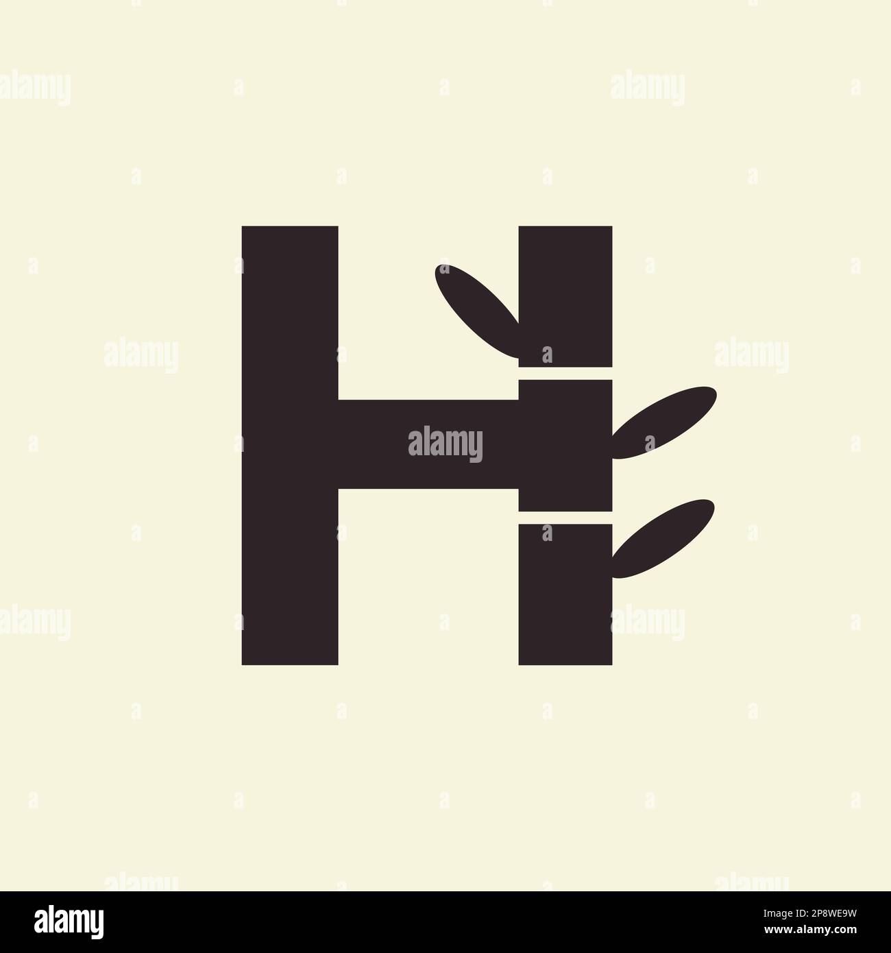 Letra H Bamboo Logo Diseño Símbolo Vector Imagen Vector de stock Alamy