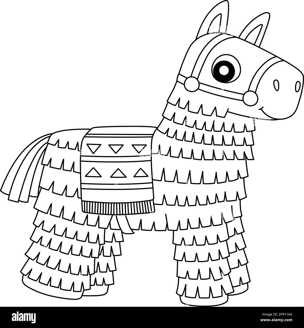 Pinata Aislado Página para colorear para niños Imagen Vector de stock