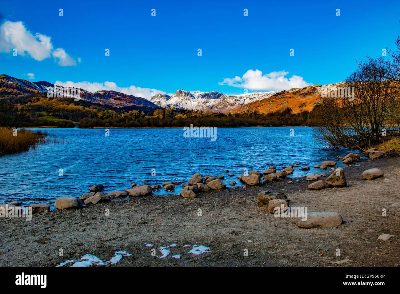 Elter Water, Great Langdale Beck y Ambleside, Lake District National Park, Cumbria Foto de stock