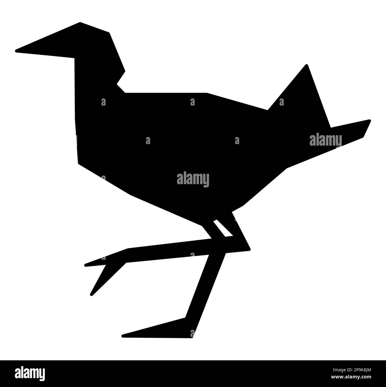 Silueta negra de un pantano Pukeko, ilustración vectorial de pájaro Ilustración del Vector