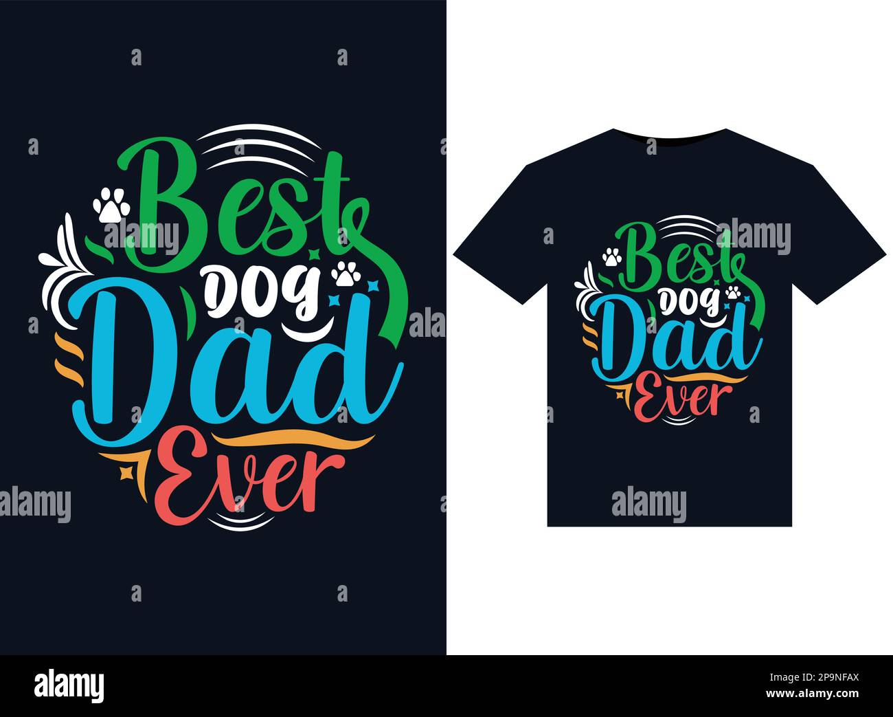 Mejor perro papá nunca Vector para imprimir-ready T-Shirts diseño Ilustración del Vector