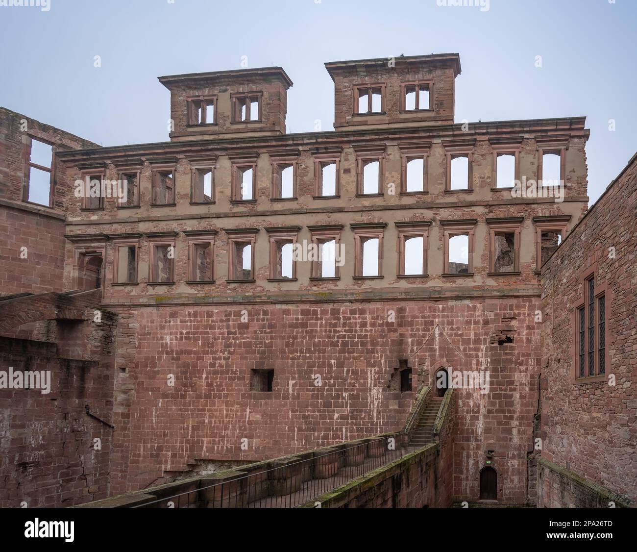 Ala inglesa (Englischer Bau) en el Castillo de Heidelberg - Heidelberg, Alemania Foto de stock