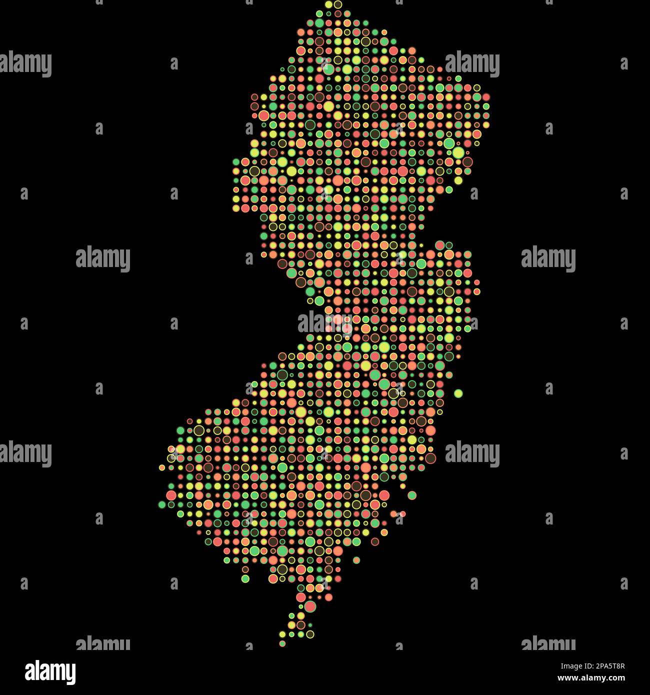Nuevo jersey Mapa Silueta Pixelated ilustración de patrón generativo Ilustración del Vector