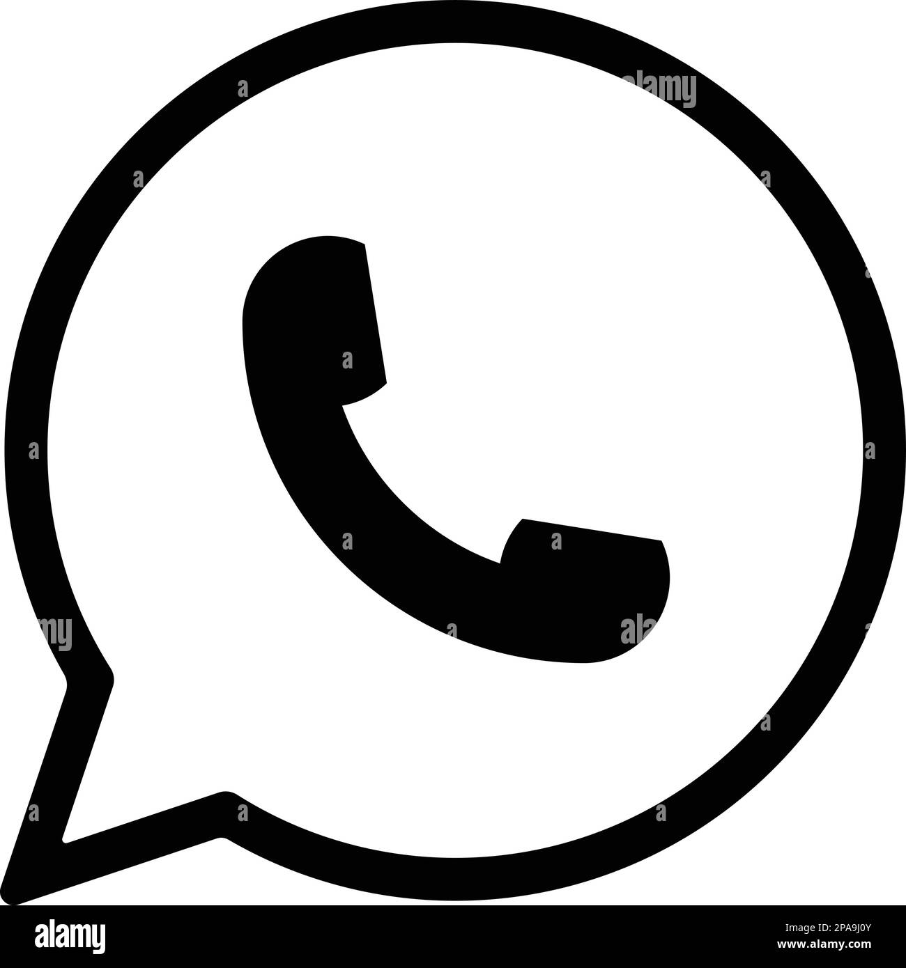 WhatsApp logo icono de mensajería. Logotipo realista de redes sociales