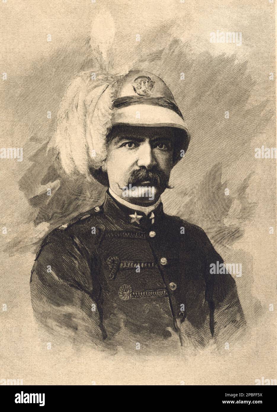 1890 : The italian Generale ANTONIO BALDISSERA ( Padova 1838 - Firenze 1917 ). Su lugar de nacimiento en 1858 aún bajo el dominio austriaco, el joven Baldissera entró en el ejército austriaco, en el que sirvió con distinción en un regimiento de infantería; fue capitán en los 7th Jagers en Custozza (1866). Pero cuando Venetia se convirtió en italiano, optó por la nacionalidad italiana, conservando su rango en el ejército italiano. En 1879 fue ascendido coronel de los 7th Bersaglieri y general de división en 1887, cuando se fue a Eritrea bajo el mando del general Asinari di San Marzano, permaneciendo en la colonia como gobernador después de la reticencia de este último Foto de stock