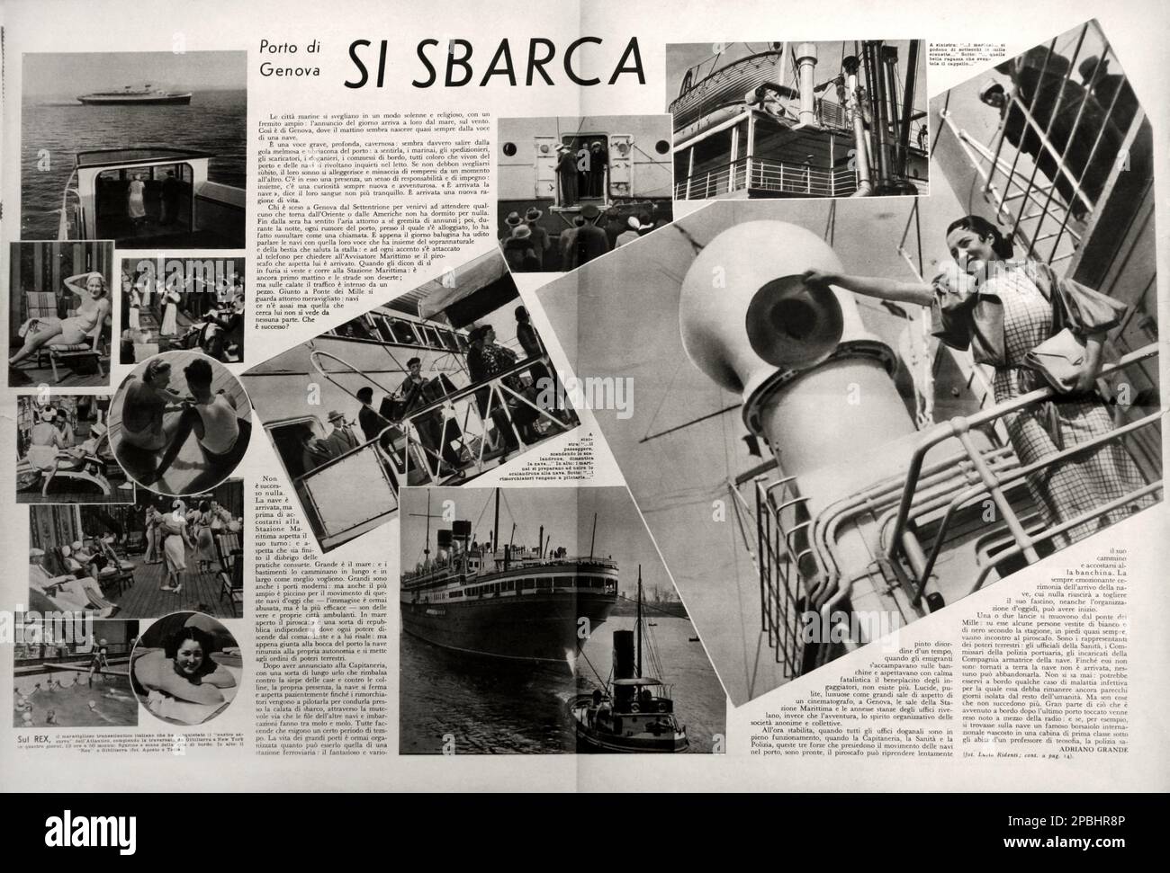 1933 , agosto , ITALIA : REX ocean liner en la revista ilustrada italiana IL SECOLO XX . Las SS Rex fue un transatlántico italiano de 51.100 toneladas que fue lanzado en 1931. Tuvo la riband azul en dirección oeste entre 1933 y 1935. El Rex fue presentado en la película de Fellini AMARCORD ( 1973 ) - TRANSATLANTICO - Nave - barco - navegazione - mar - mare - ITALIA - TURISTI - TURISTI - TURISMO - TURISMO - TURISMO - TURISMO - FOTO STORICHE - HISTORIA - VACANZE - VIAJE - VACACIONES - CROCIERA --- -- Archivio GBB Foto de stock