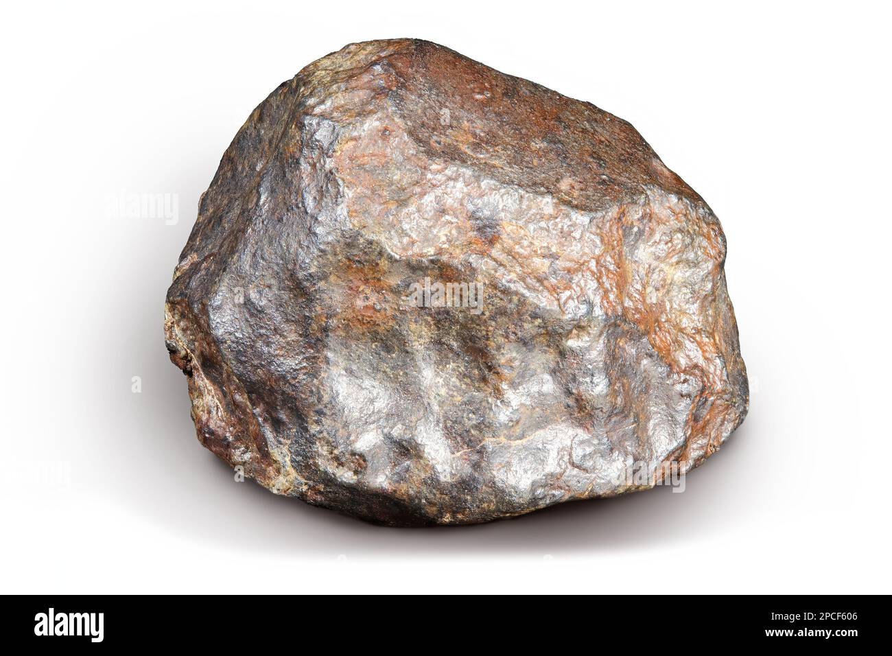 Meteorito de piedra con regmaglifos (thubmprint como impresiones), Argelia Foto de stock