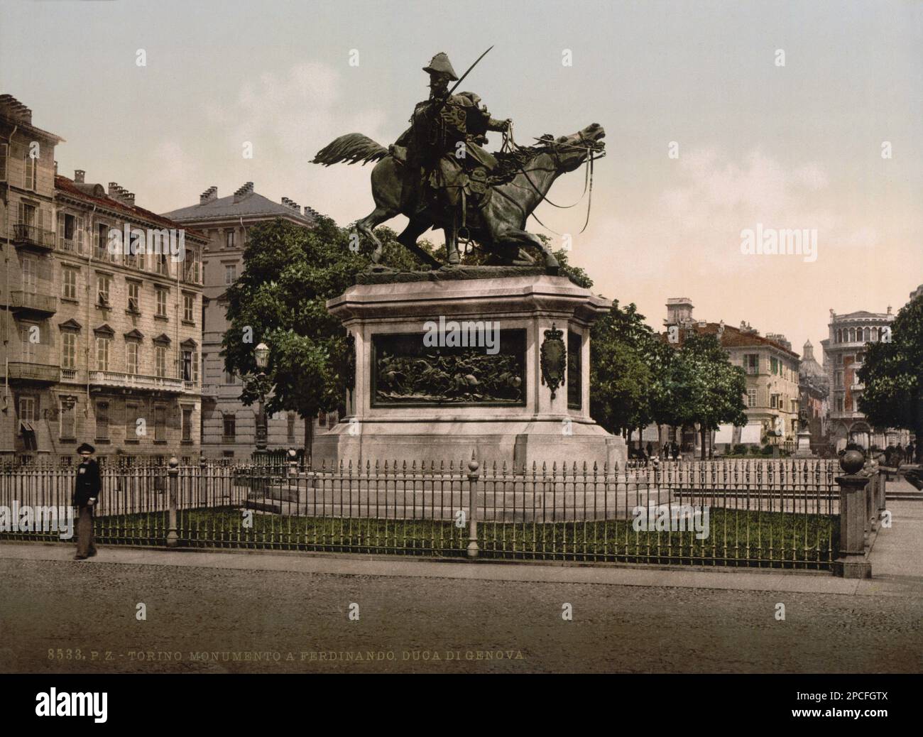 1900 aprox. , TORINO, ITALIA Monumento a FERDINANDO DUCA DI GENOVA di