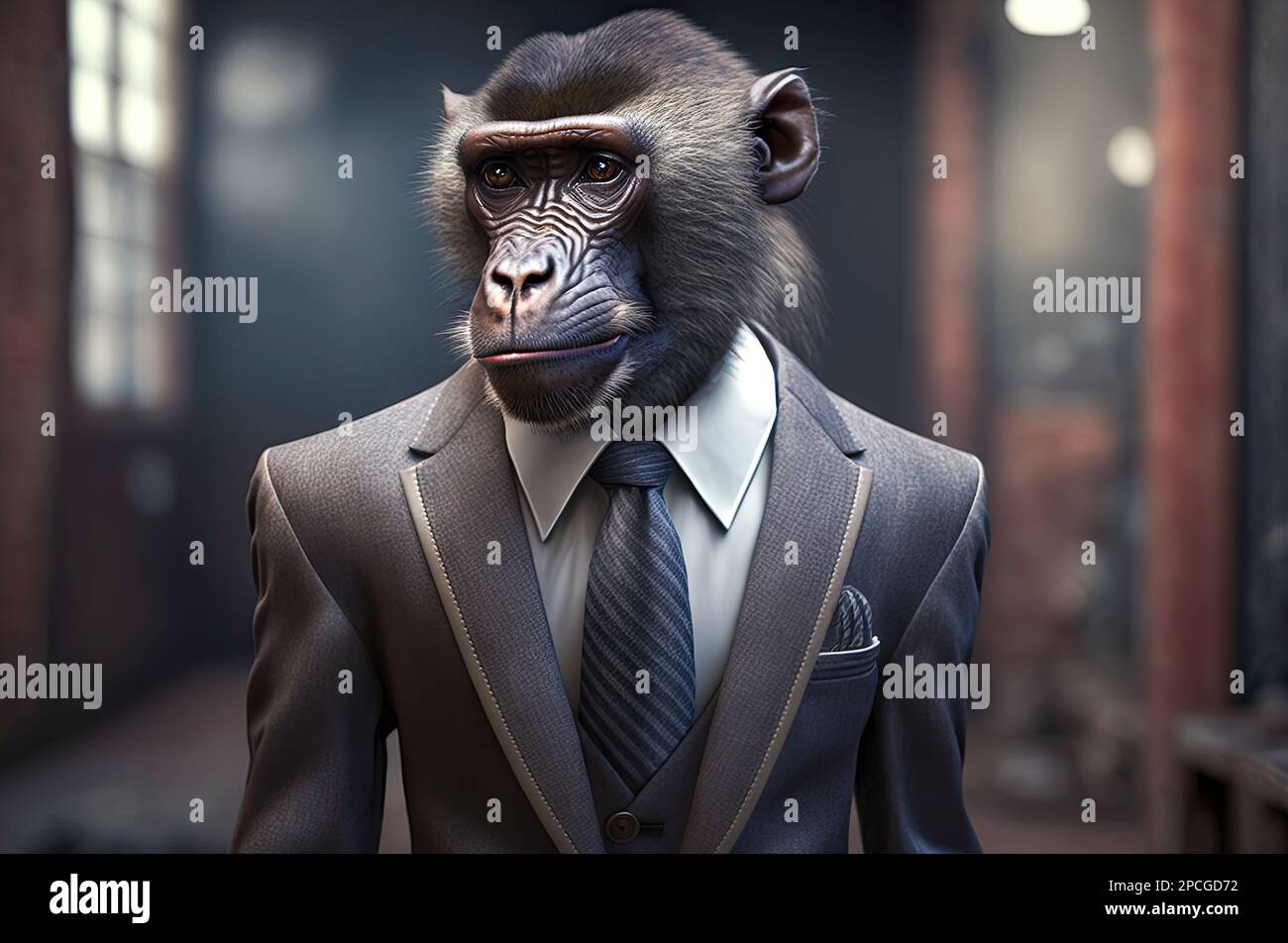 retrato de mono vestido con un traje de negocios formal Fotografía de stock  - Alamy