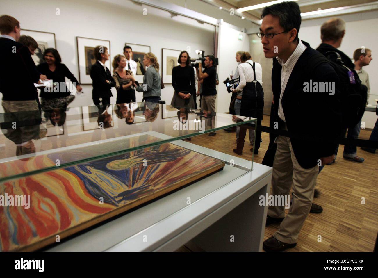 The Edvard Munch masterpiece " The Scream" which was stolen by masked gunmen in a daylight raid on the Oslo-based Munch Museum, in August, 2004, and recovered by the police August 31