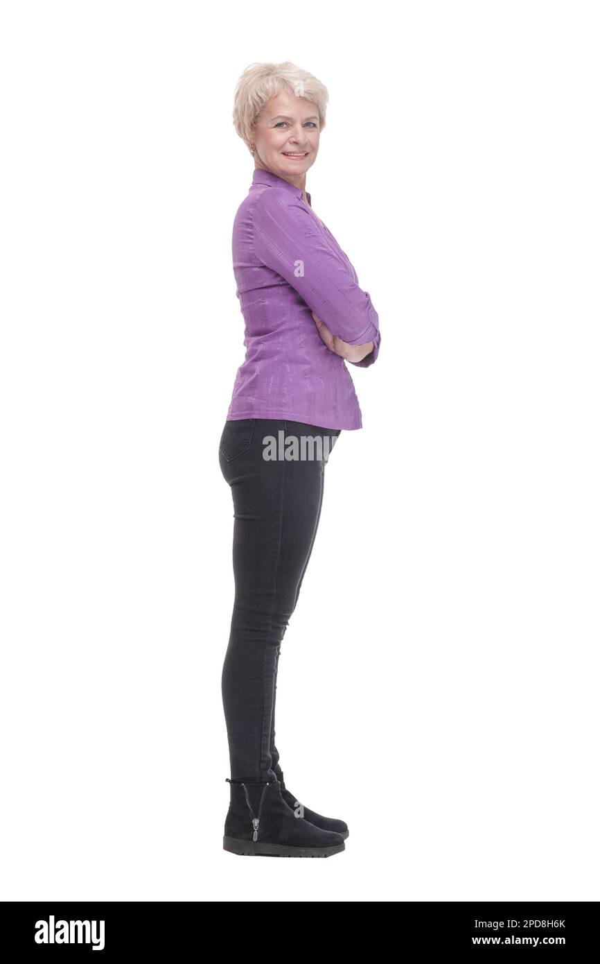 en pleno crecimiento. atractiva mujer madura en ropa informal