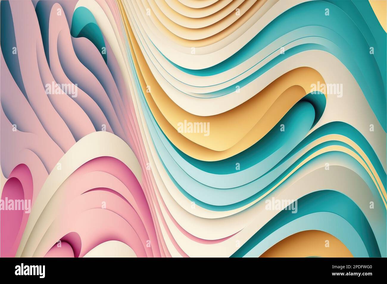 Arte abstracto de la línea de la curva en patrón de color pastel. Concepto  de enorme fondo de capa mínima. Diseñado por el movimiento en espiral  ARRYED HARMONY. Mejor Fotografía de stock -