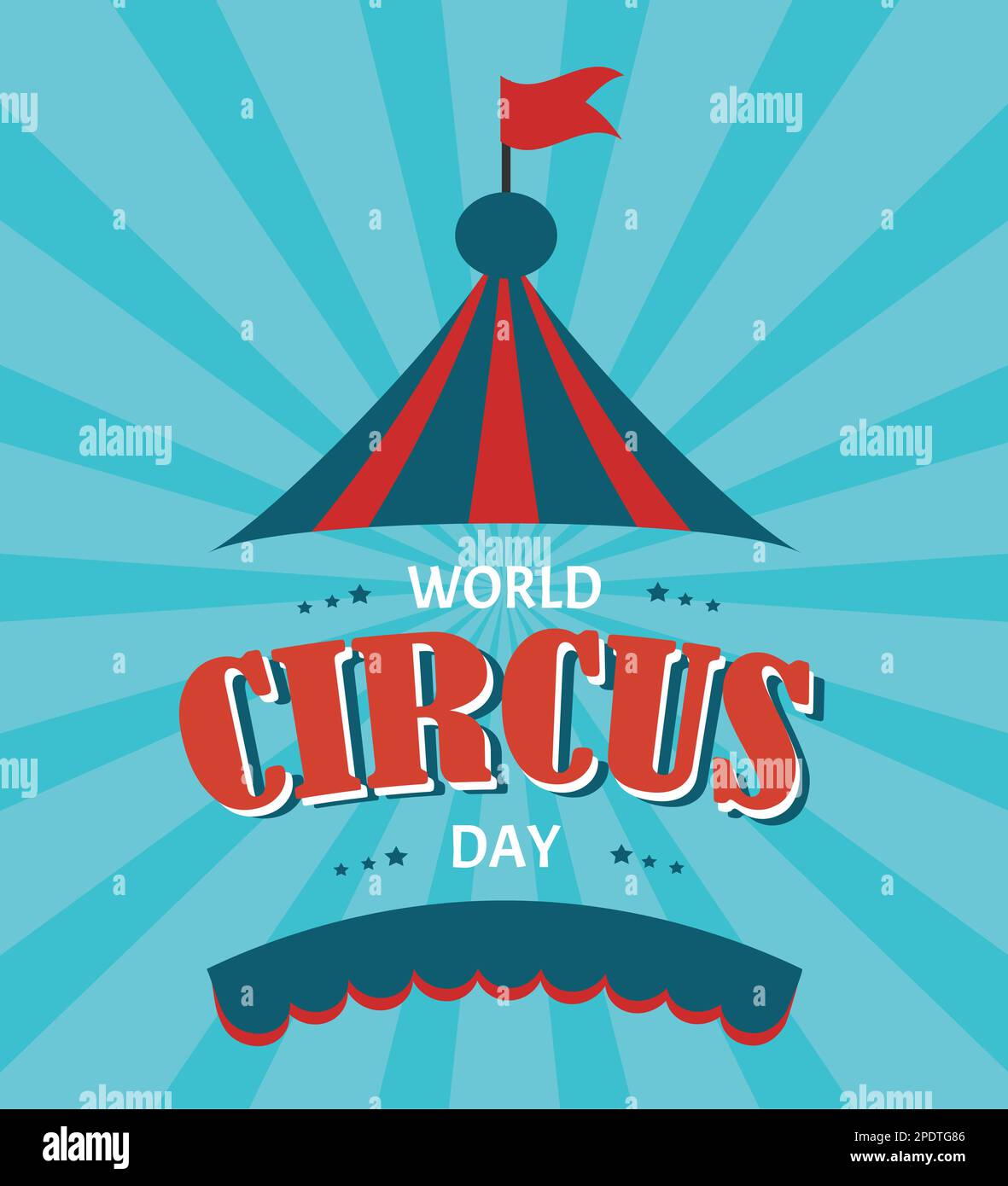 Día Mundial del Circo. Cartel, banner para el Día del Circo. Una tienda