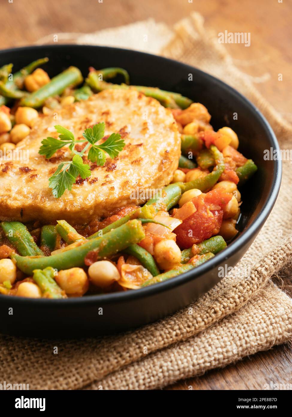 Judías Verdes y Garbanzos con Tomate