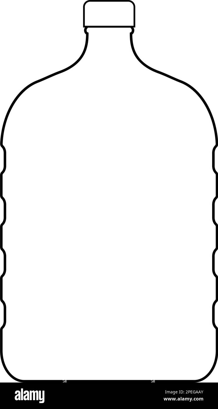 Ilustración de vector de botella de plástico, diseño de icono de línea Ilustración del Vector
