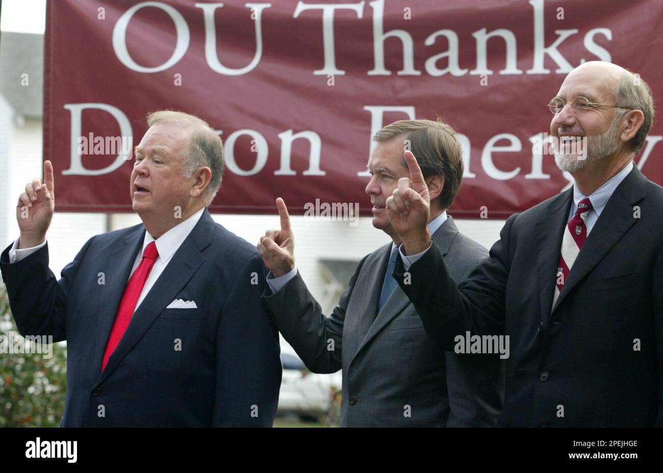 Oklahoma University President David Boren, left, Larry Nichols