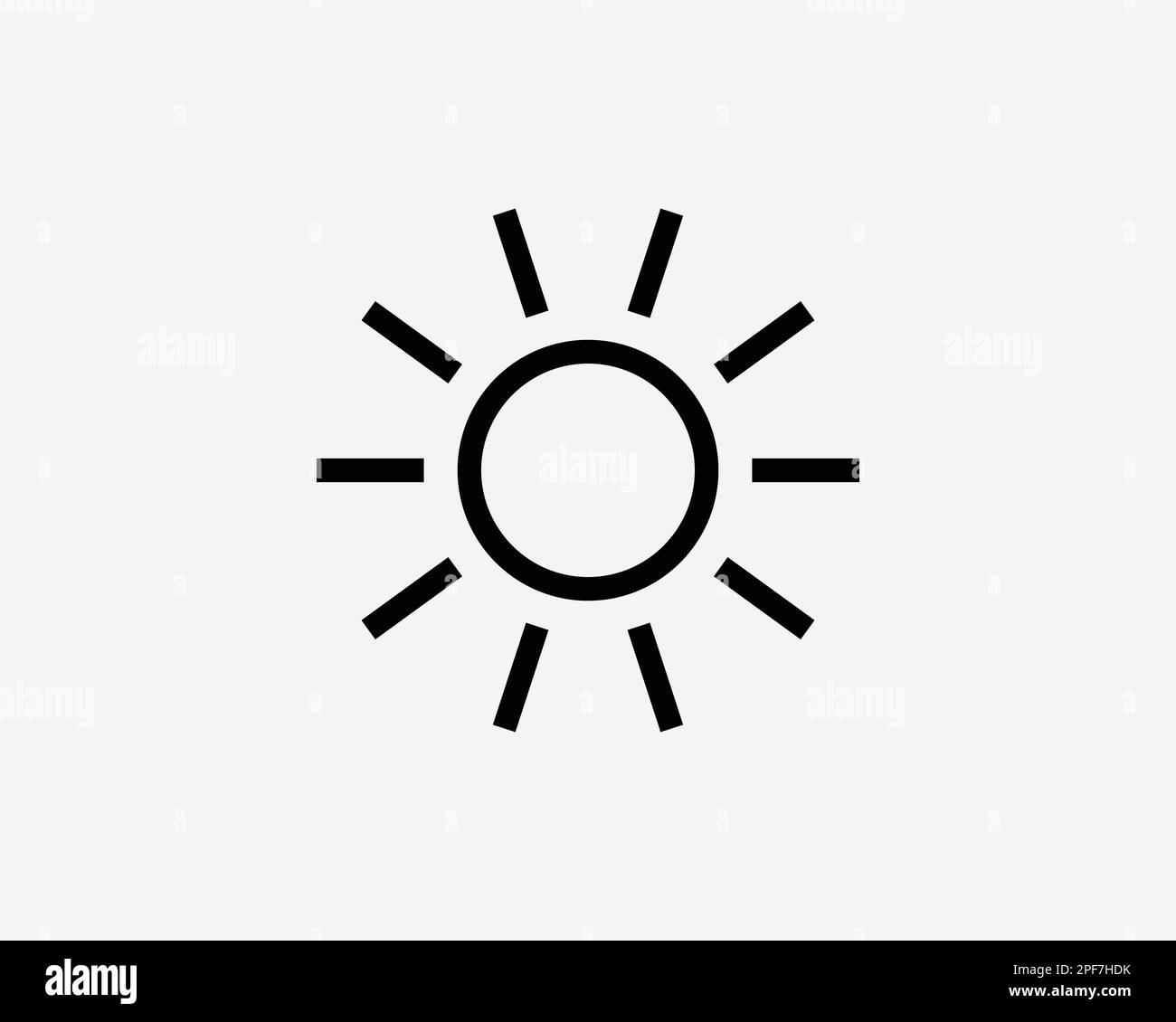 Icono de sol Luz de la luz del sol Brillante Día Luz del día Beam Ray Vector Negro Blanco Silueta Símbolo Signo Gráfico Clipart Artwork Ilustración Pictogr Ilustración del Vector
