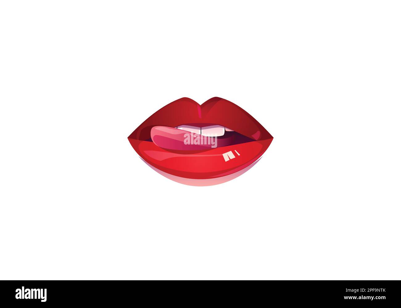 Ilustración simple de labios de mujer sexy con colmillos de vampiro tarjeta  de acción de halloween de dibujos animados
