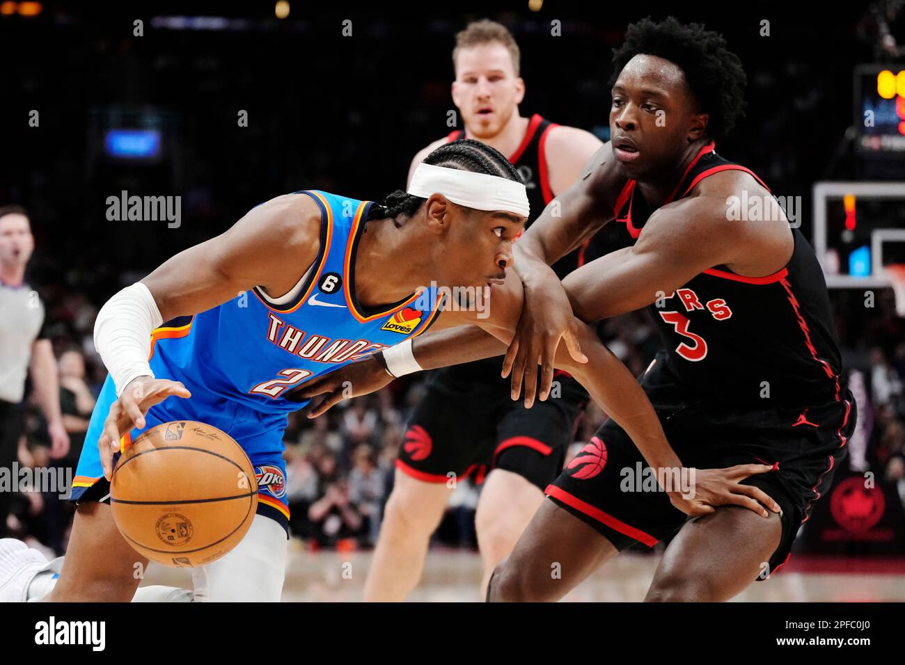 Oklahoma City Thunder guard Shai Gilgeous-Alexander (2) in action during  the second half of an NBA basketball game against the Washington Wizards,  Wednesday, Nov. 16, 2022, in Washington. (AP Photo/Nick Wass Stock