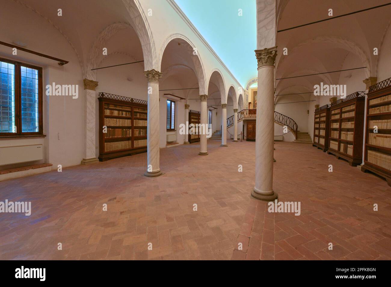 Biblioteca en la Abadía de Monte Oliveto Maggiore Foto de stock