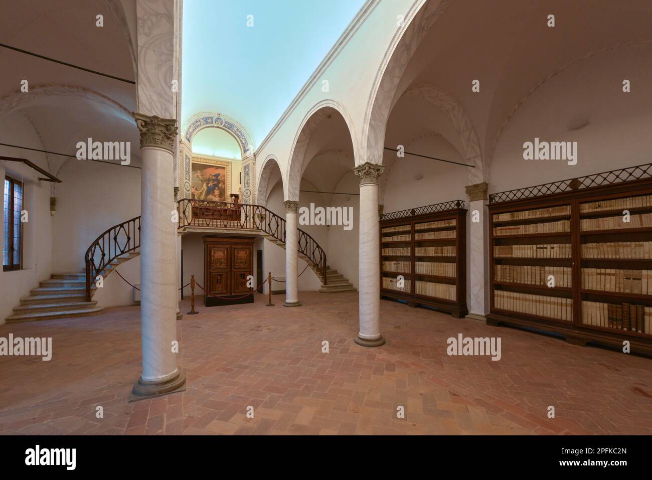 Biblioteca en la Abadía de Monte Oliveto Maggiore Foto de stock