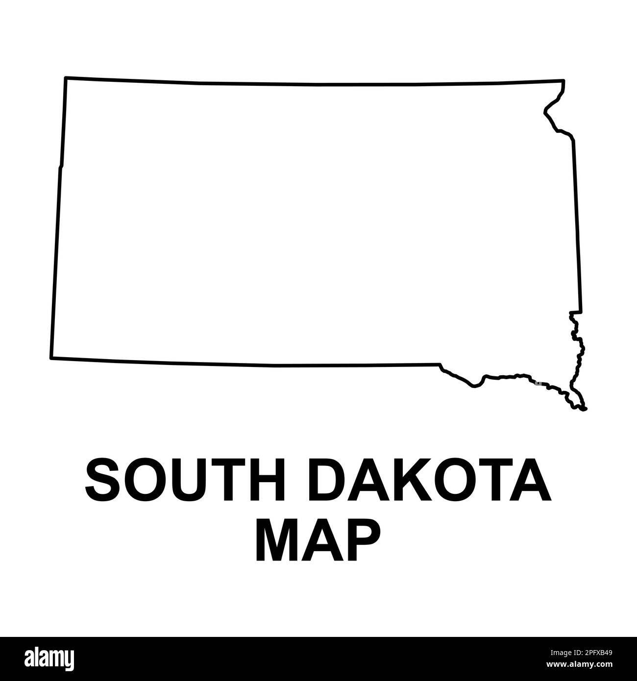 Mapa de Dakota del Sur, Estados unidos de américa. Ilustración