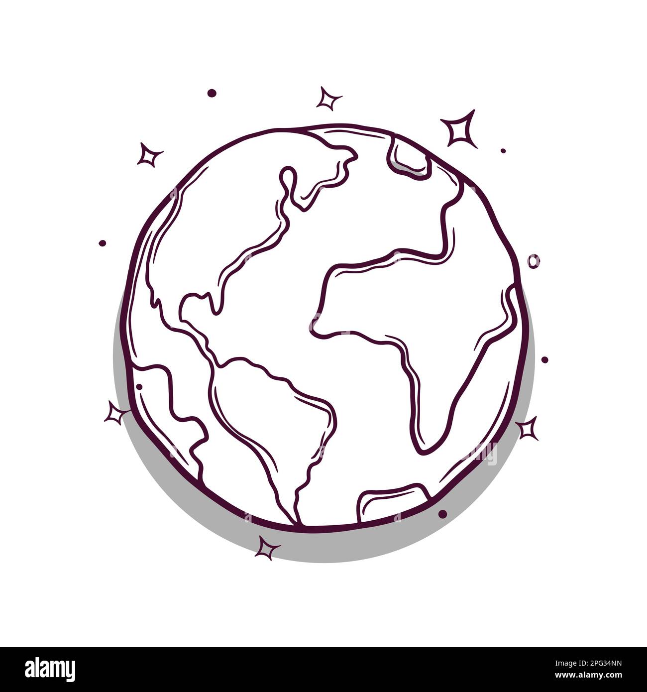 dibujado a mano planeta tierra ilustración vectorial Ilustración del Vector