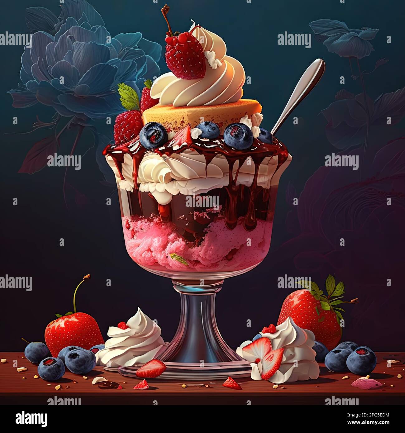 Deléitese con un helado congelado: Capas de helado cremoso y pastel dulce,  cubierto con deliciosos glaseados y coberturas Fotografía de stock - Alamy