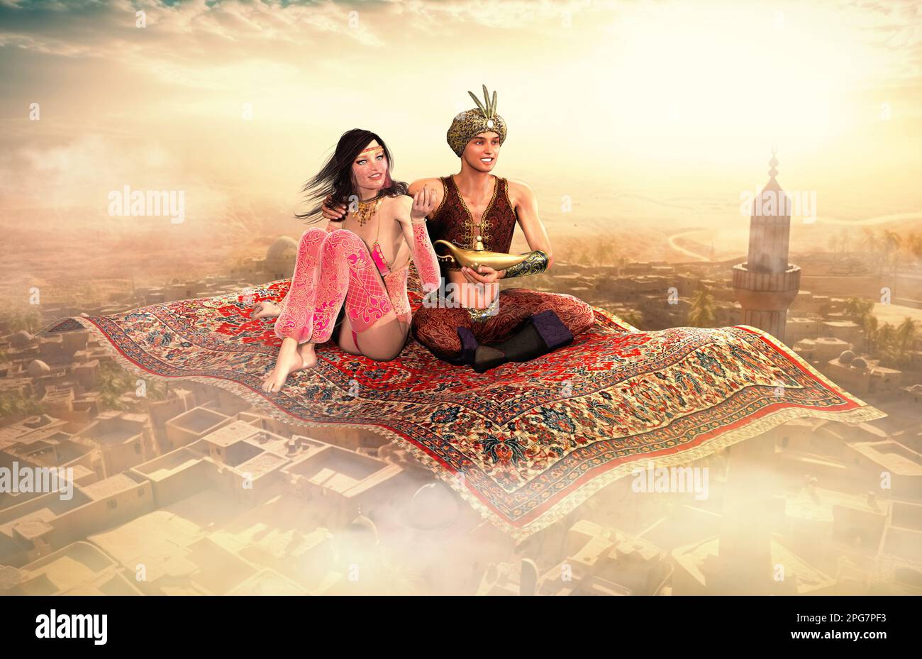 Lámpara Aladdin en la alfombra mágica: fotografía de stock © jamesgroup  #13471170