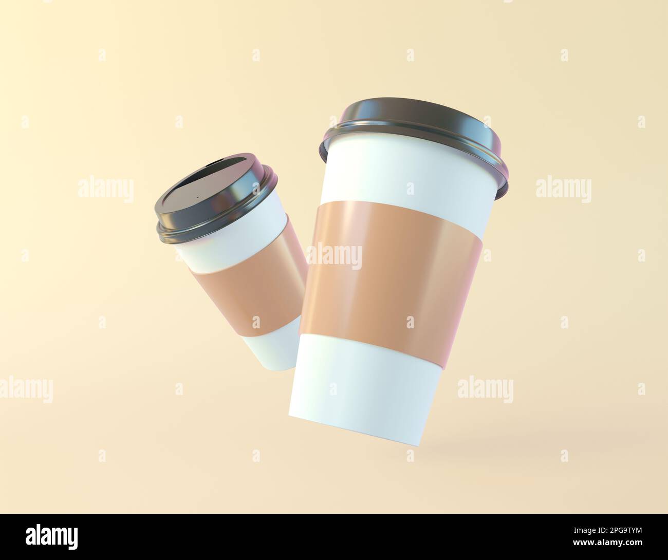 Taza de café para llevar, sin tapa, color blanco, Objetos 3D