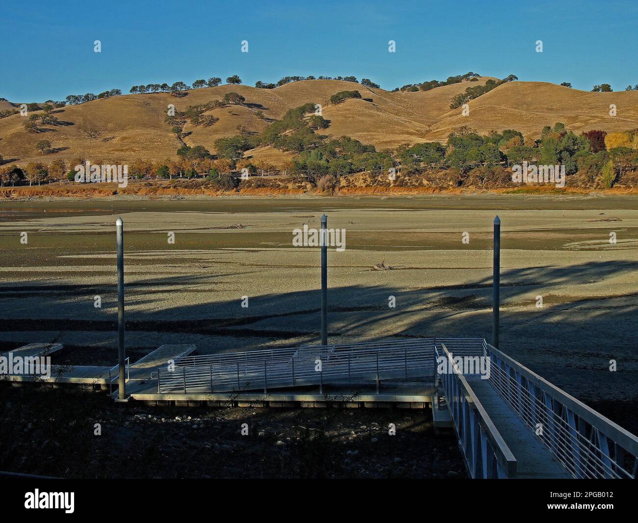 Sequía, Lago Del Valle en Livermore, California Foto de stock