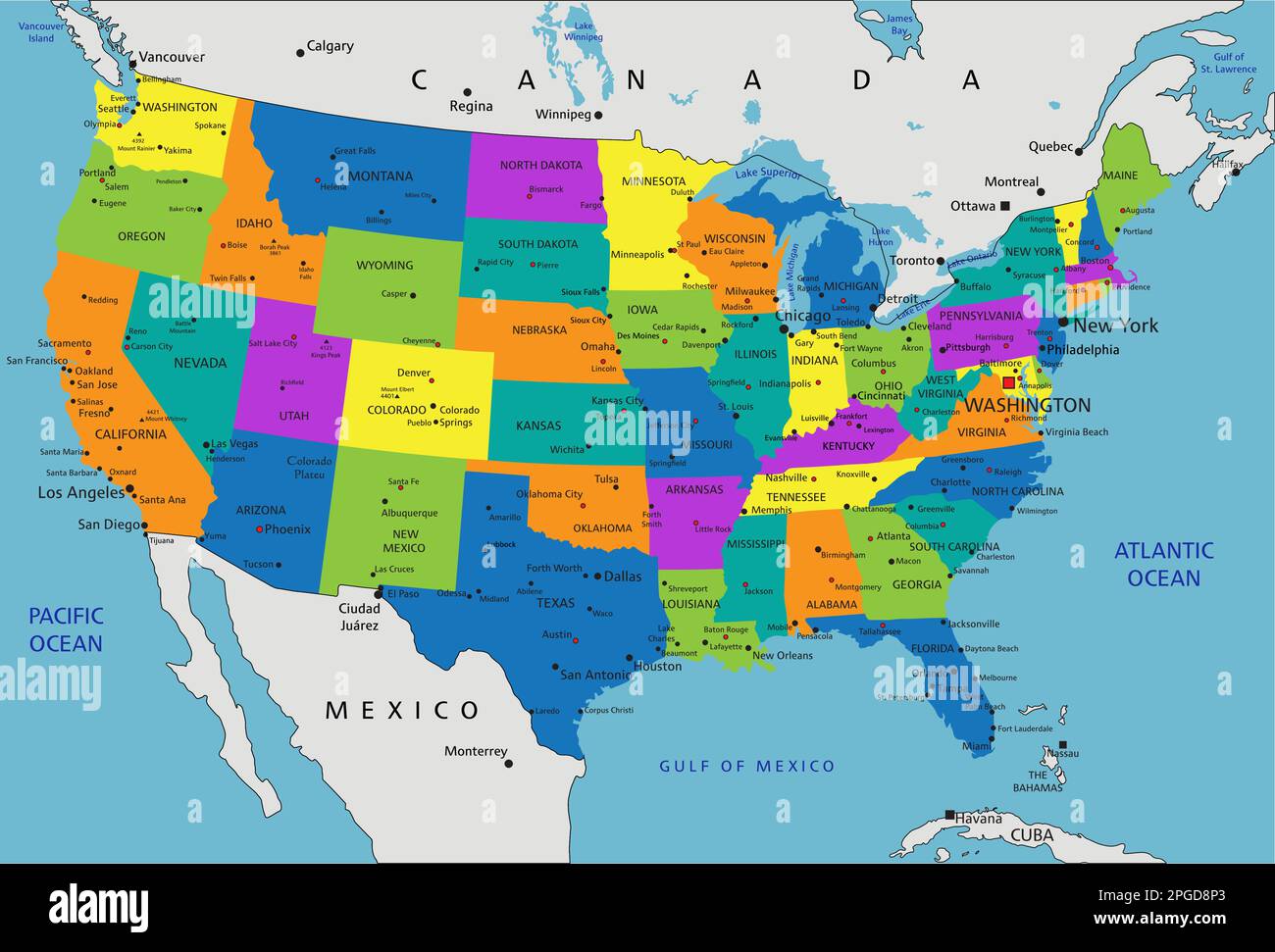 Mapa político de estados unidos fotografías e imágenes de alta resolución -  Alamy