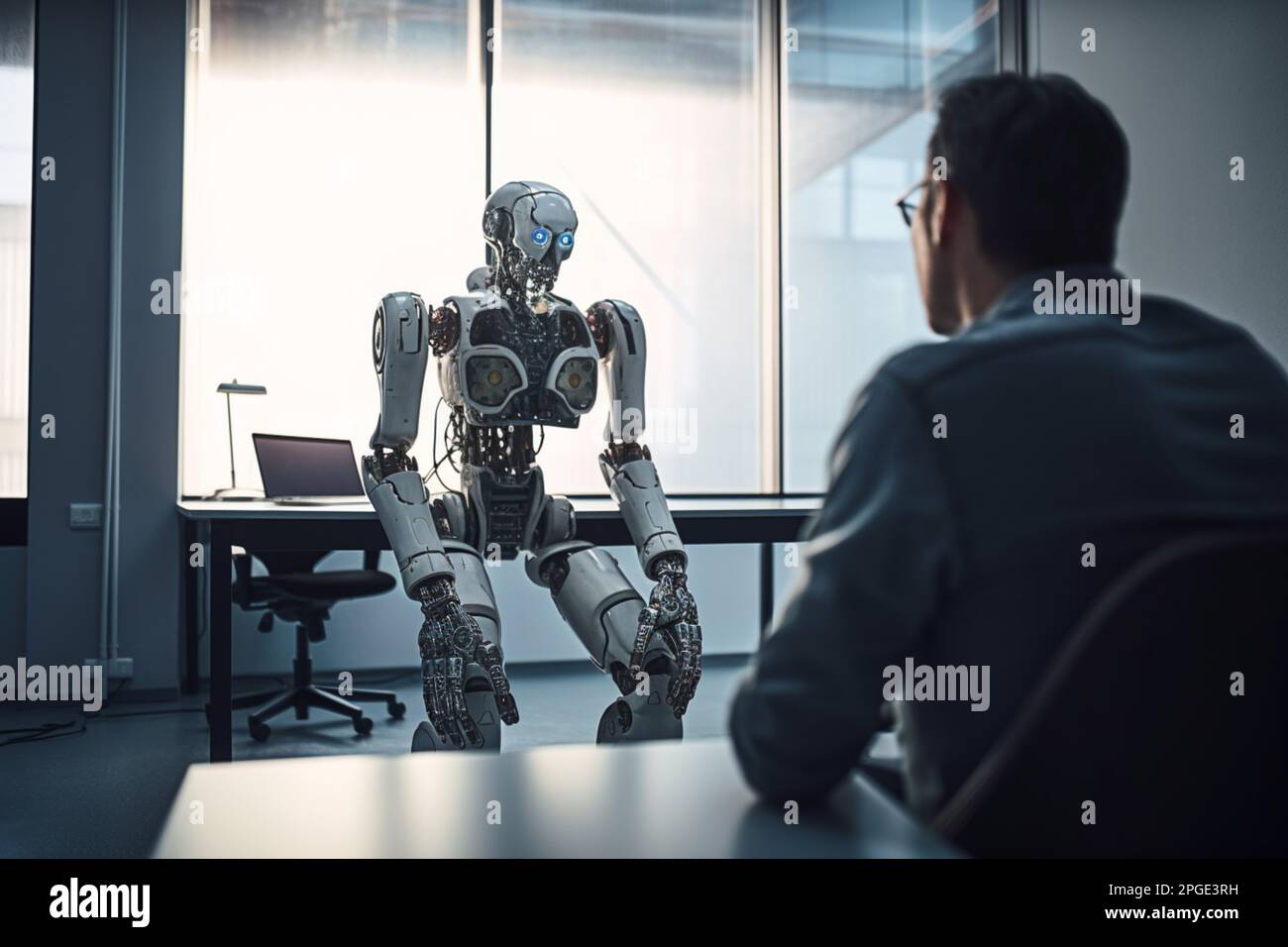 Inteligencia artificial de IA o robot humanoide hablando con humanos  consultar y asesorar sabiamente el desarrollo de proyectos de IA generativa  Fotografía de stock - Alamy