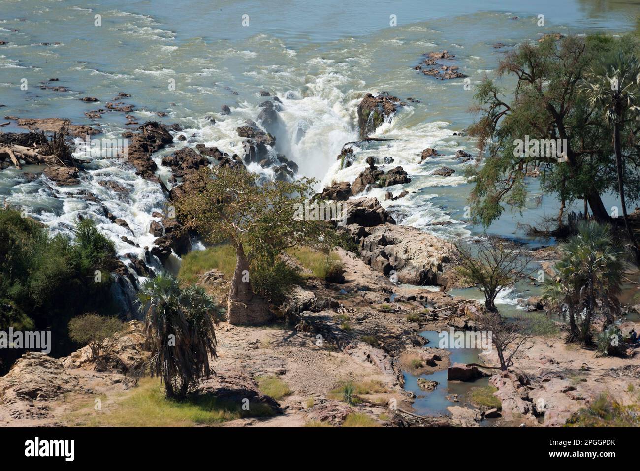 Epupa Waterfall, Cascadas, Cataratas, River Kunene, Kaokoveld, Namibia Foto de stock