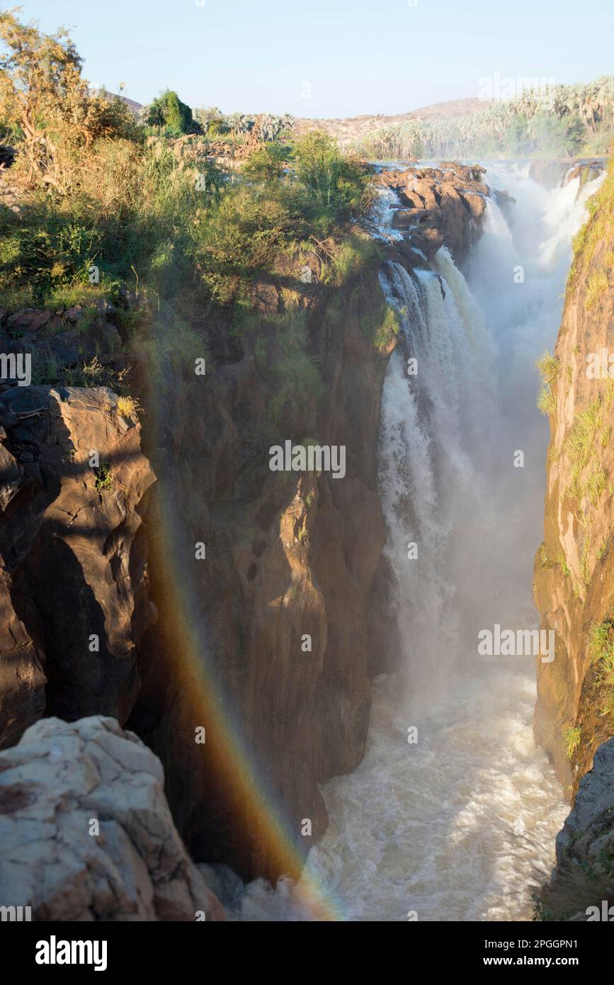 Epupa Waterfall, Cascadas, Cataratas, River Kunene, Kaokoveld, Namibia Foto de stock