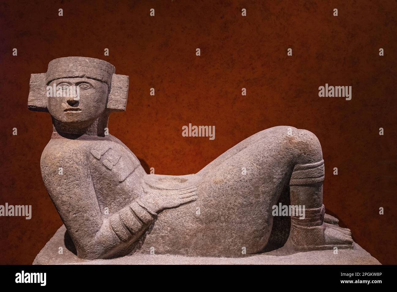 Chac Mool escultura de la civilización maya, Ciudad de México, México. Foto de stock