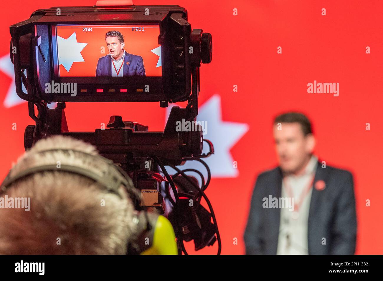 Cork, Irlanda. 25th de marzo de 2023. La Conferencia del Partido Laborista 72nd está en marcha en el Hotel Silver Springs, Cork, hoy. Partido del Trabajo TD Aodhán ' Ríordáin en la conferencia. Crédito: AG News/Alamy Live News Foto de stock