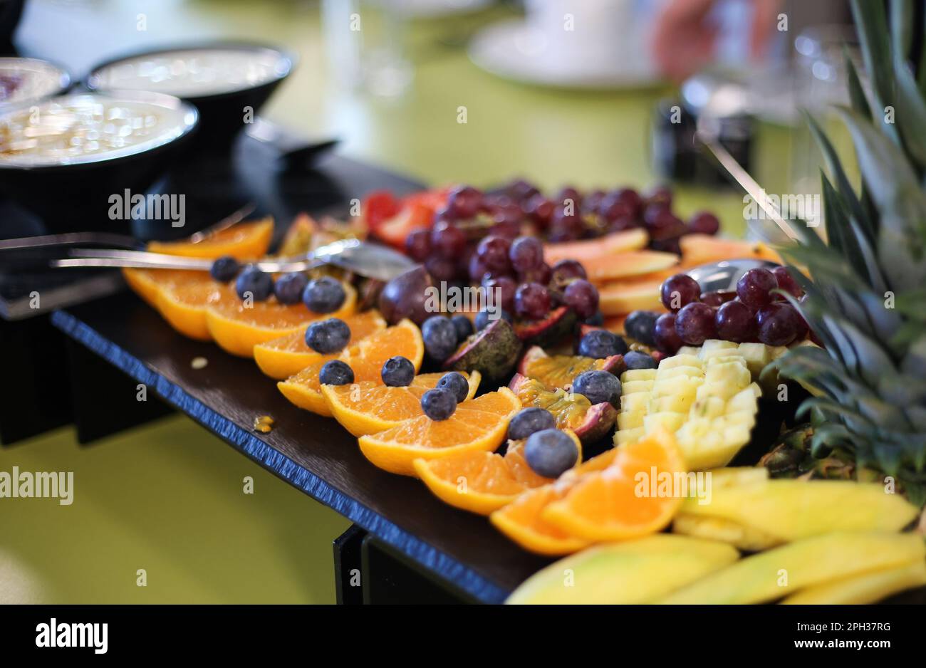 fuente de fruta saludable para el desayuno Foto de stock