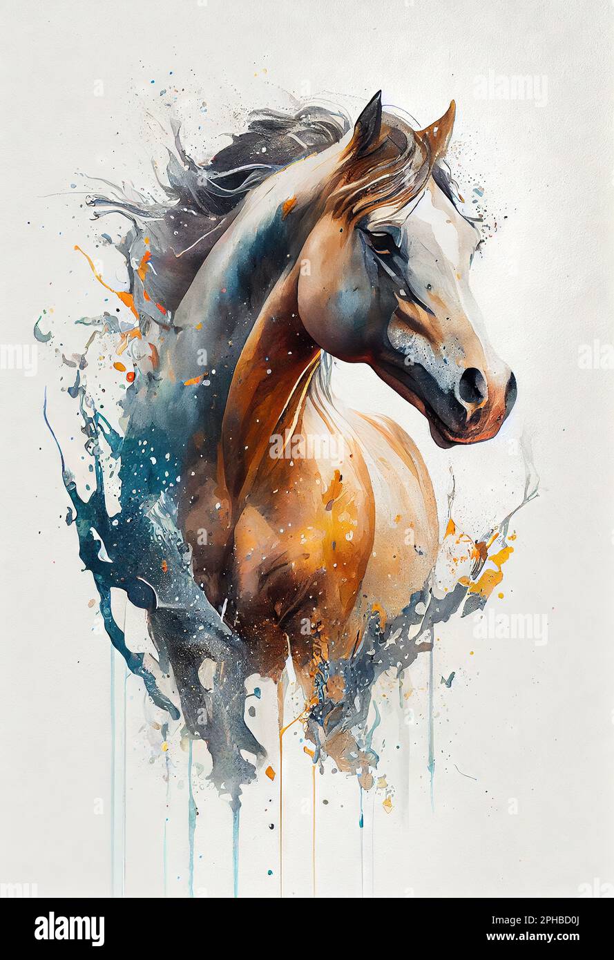 Acuarela pintura de caballos de color de agua caballo arte generativo ai  Fotografía de stock - Alamy