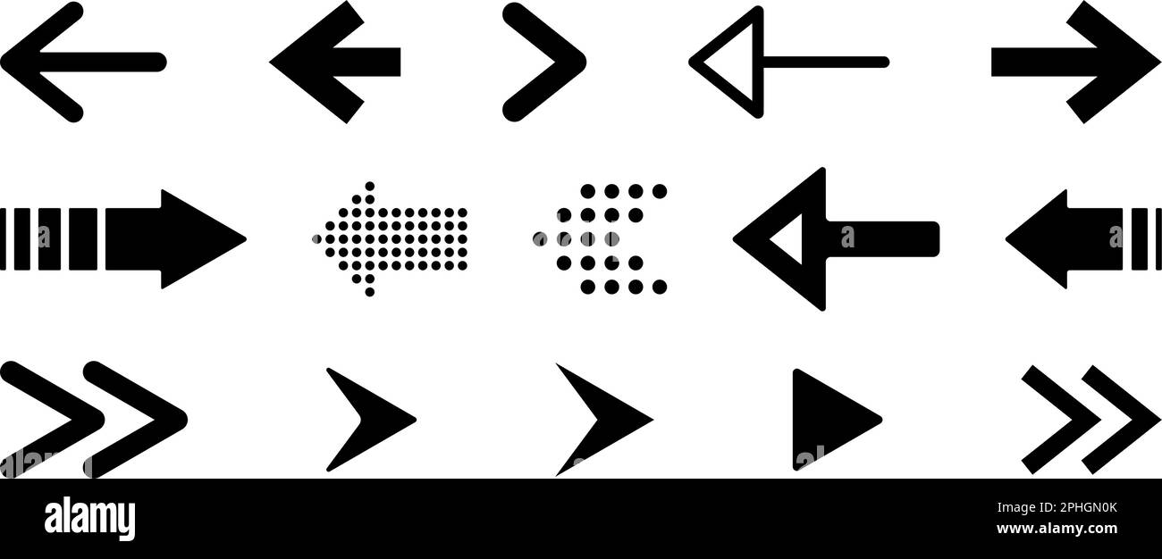 Conjunto de iconos de flecha. Colección de flechas simples modernas. Ilustración vectorial plana Ilustración del Vector