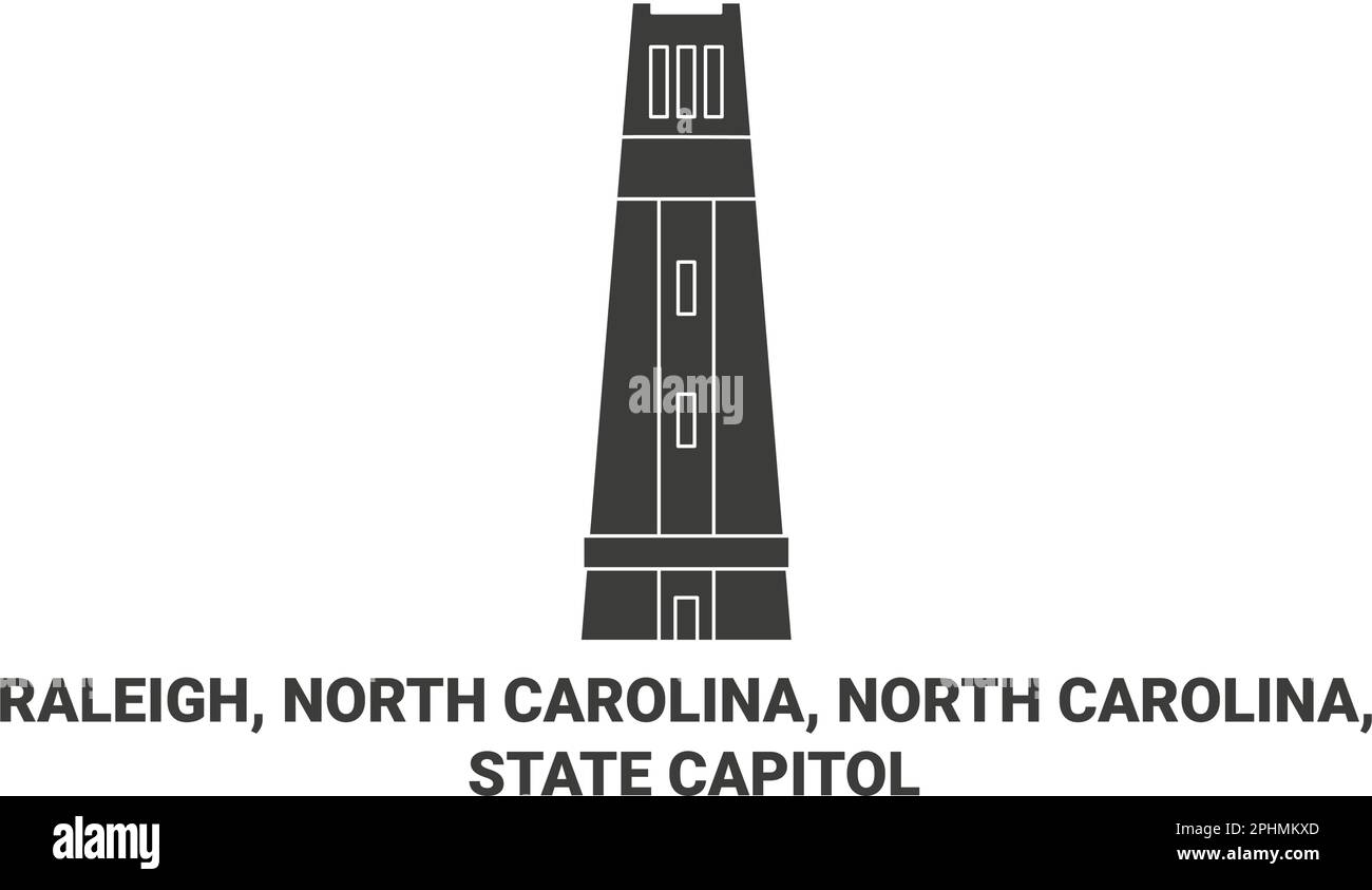 Estados Unidos, Raleigh, Carolina del Norte, Carolina del Norte, ilustración vectorial de hito de viaje del Capitolio del Estado Ilustración del Vector