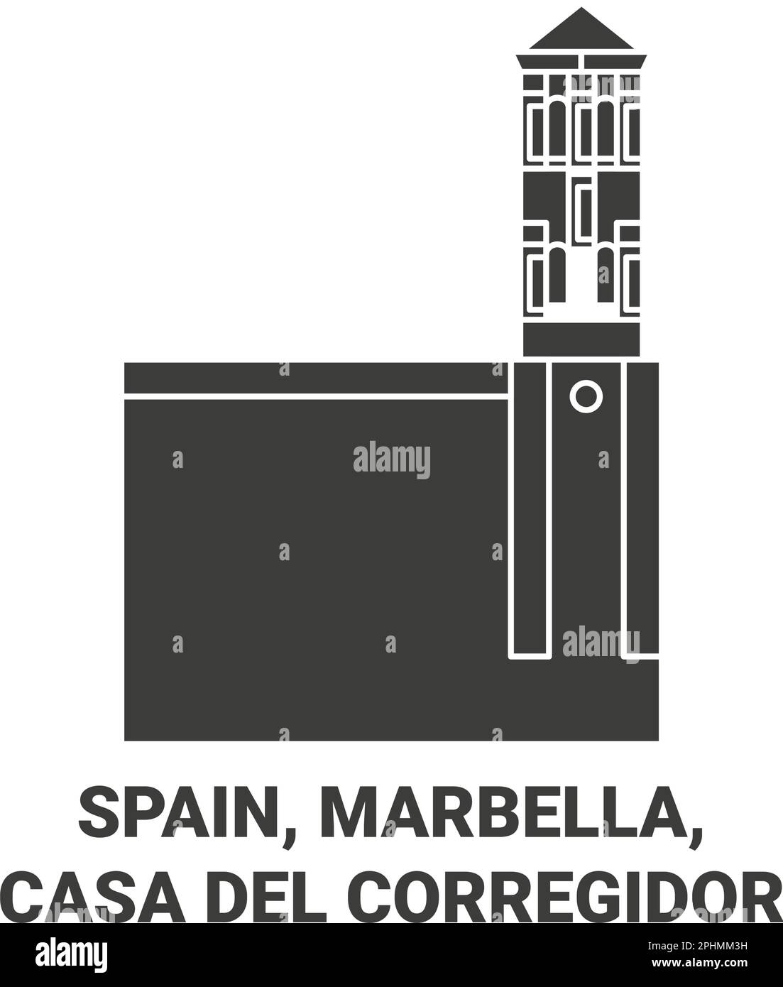 España, Marbella, Casa del Corregidor ilustración vectorial de referencia de viaje Ilustración del Vector